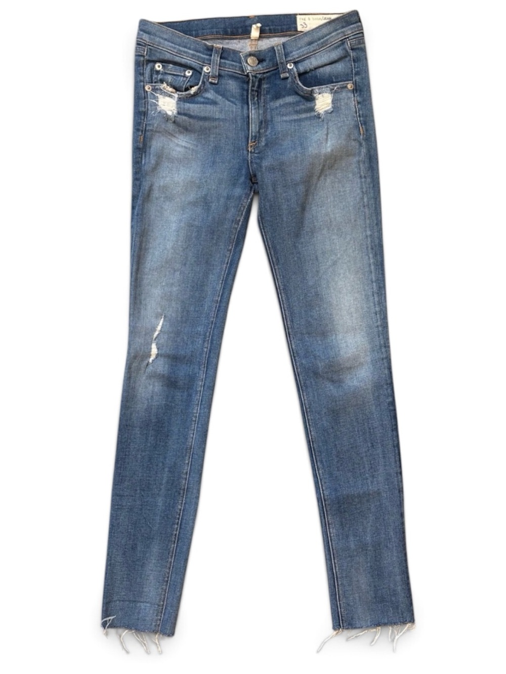 Rag & Bone Distressed Raw Hem Jeans | Size 27